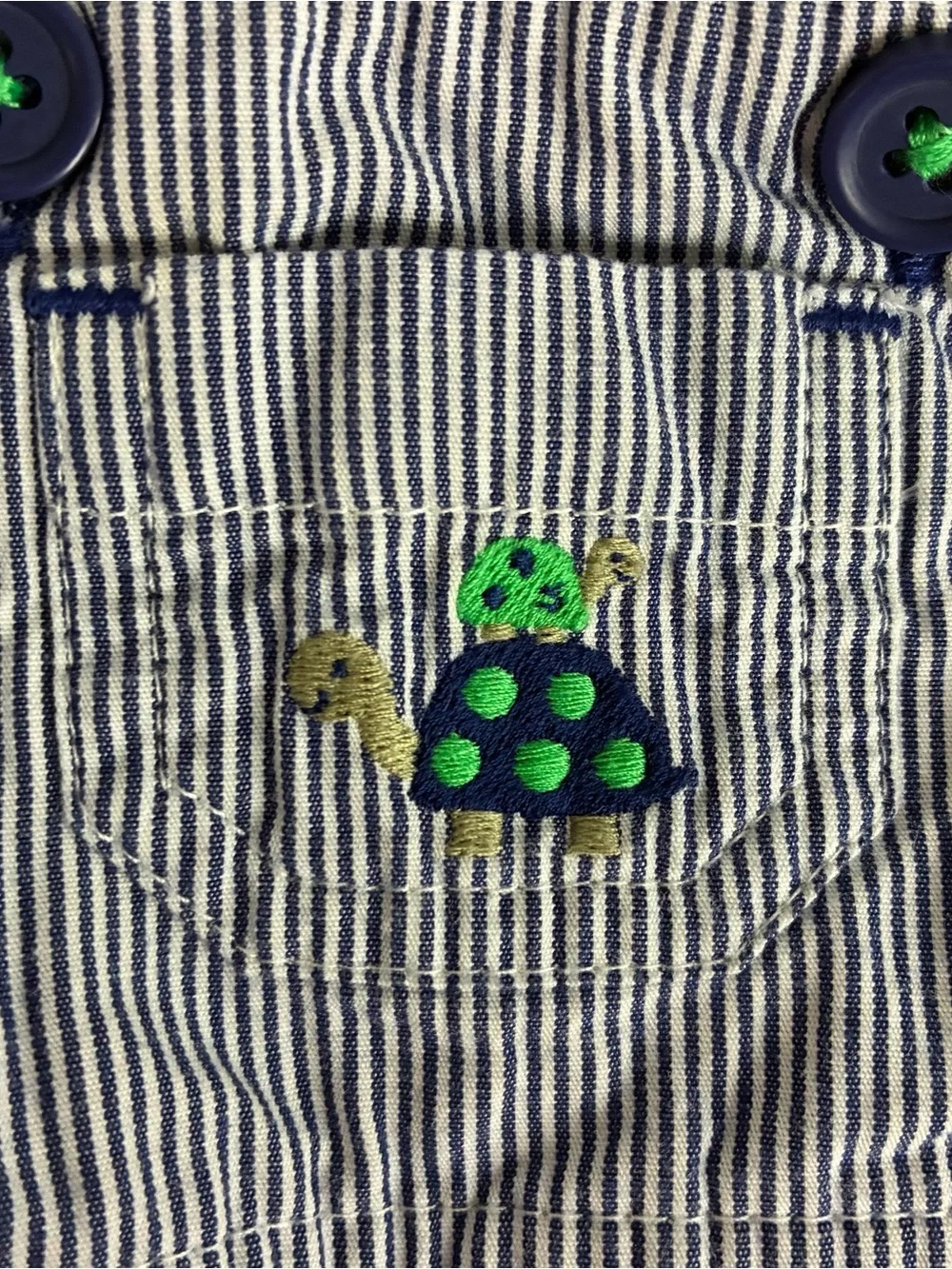 Carter's Child Of Mine Baby Overalls Blue White Stripe One Pc Size NB Newborn